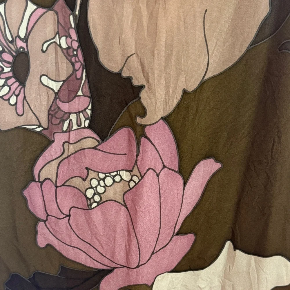 Durer Paris Floral Brown and Pink Scarf